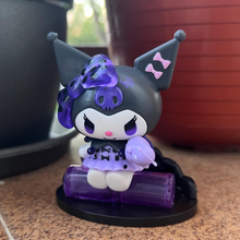 Load image into Gallery viewer, Kuromi Action FIgure Sitting on the Purple Thing - Tinyminymo
