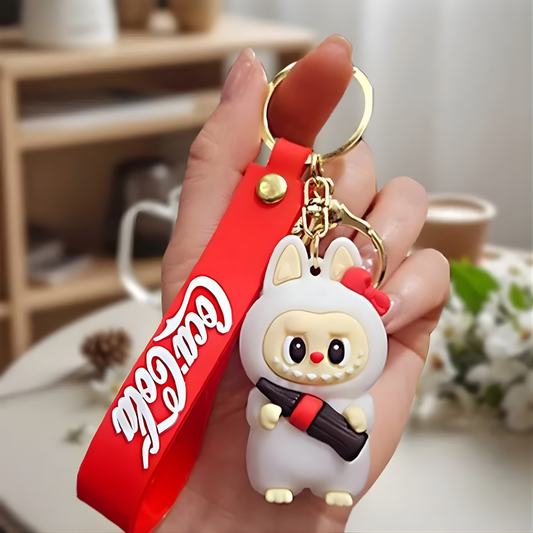 Labubu Keychain Holding a Coca-Cola Bottle - Tinyminymo