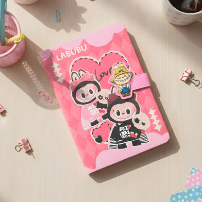 Hot Pink Color Diary in Labubu Design - Tinyminymo