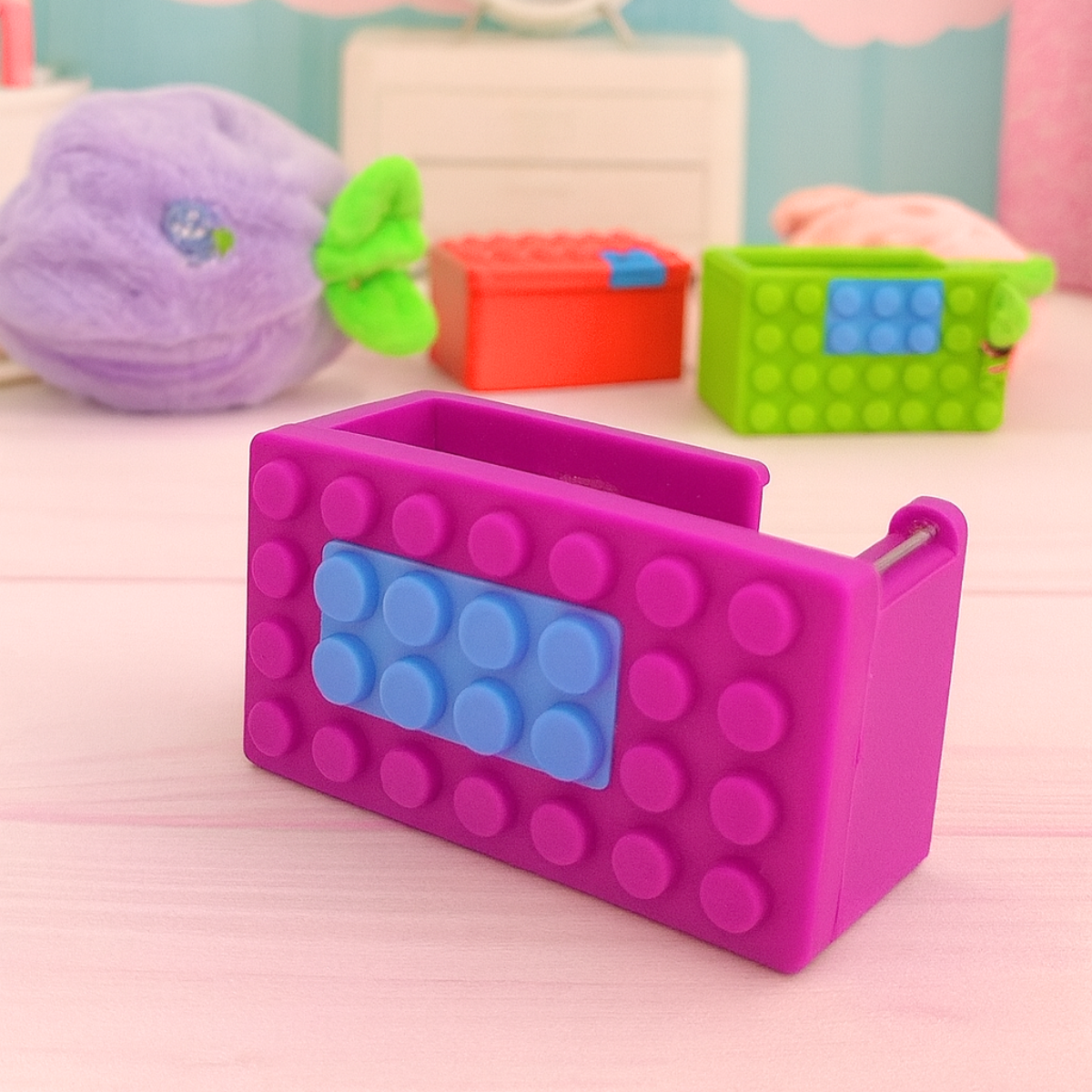 Purple Color Lego Tape Dispenser - Tinyminymo