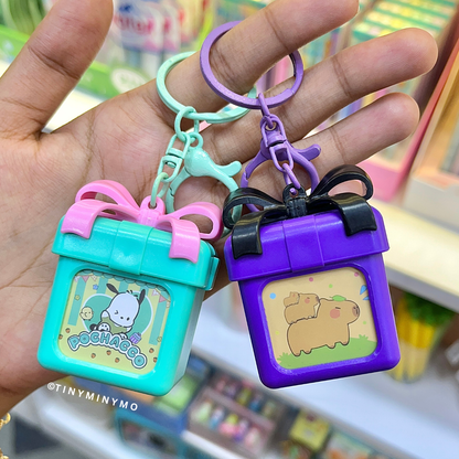 Two Light Up Kawaii Keychain with Pochacco and Capybara Print  -  Tinyminymo