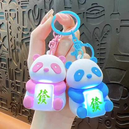 Two Lightup Panda Kychain Helding a Box with Light On - Tinyminymo