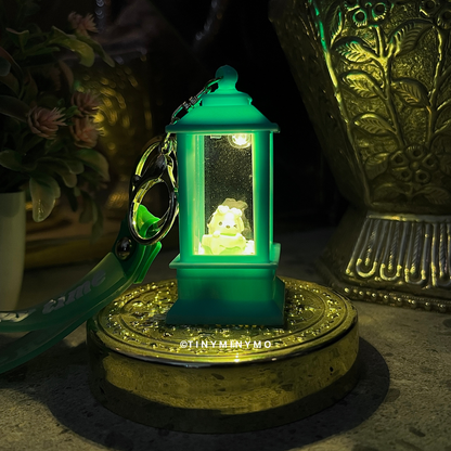 Green Lightup Sanrio Keychain with a Small Figure Inside, Glowing in the Dark - Tinyminymo