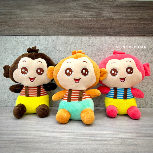 3 Variants of Little Monkey Soft Toy in Different Outfits - Tinyminymo