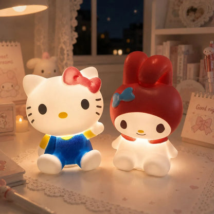 Hello Kitty and My Melody Night Light with Lights on - Tinyminymo