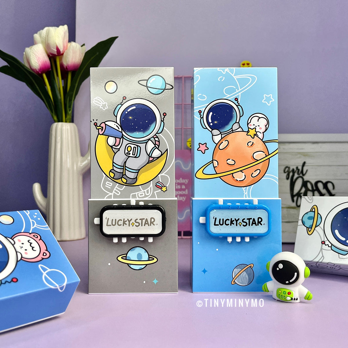 Lockable pencil box cum pen stand - Astronaut - Tinyminymo