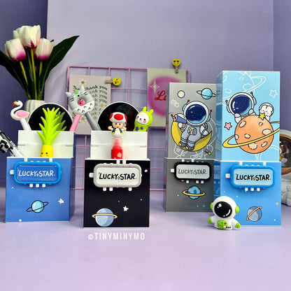 Lockable pencil box cum pen stand - Astronaut - Tinyminymo