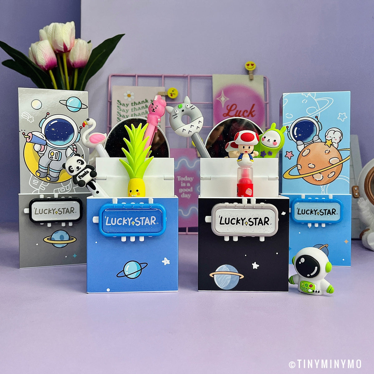 Lockable pencil box cum pen stand - Astronaut - Tinyminymo