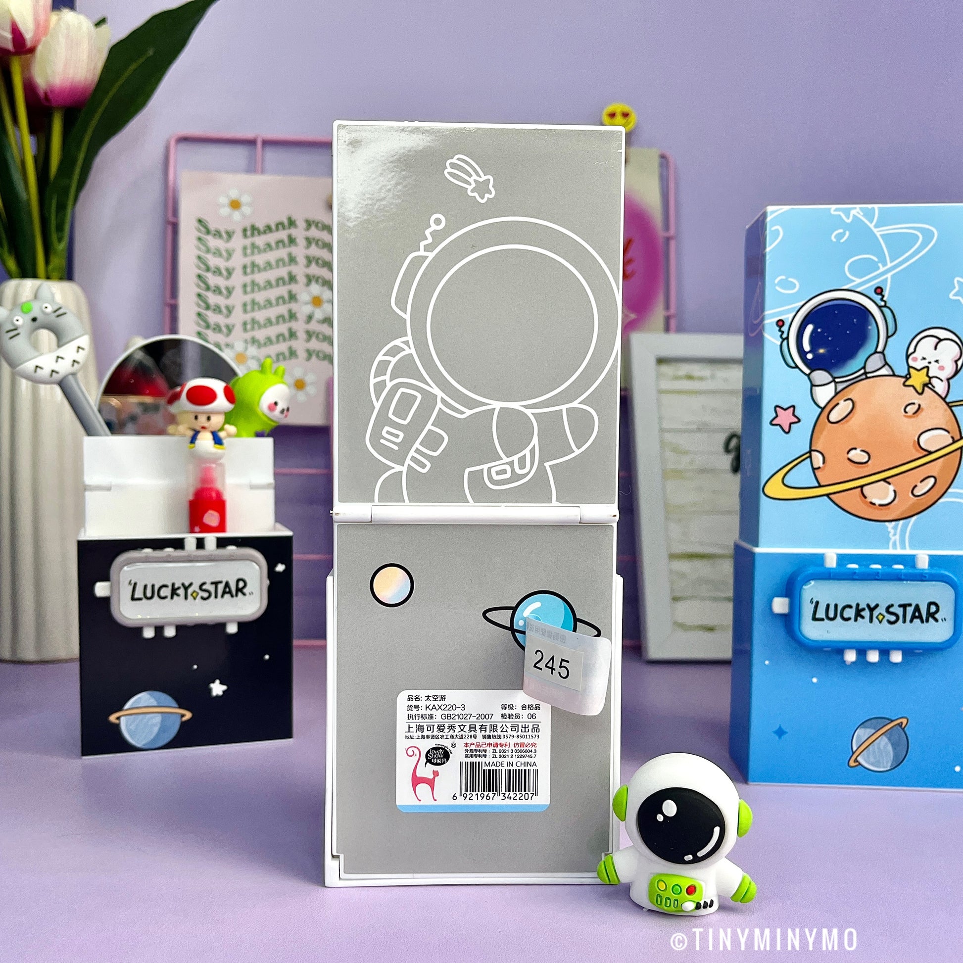 Lockable pencil box cum pen stand - Astronaut - Tinyminymo