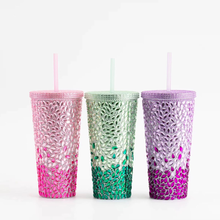 Load image into Gallery viewer, Three Colorful Glitter Tumblers - Tinyminymo
