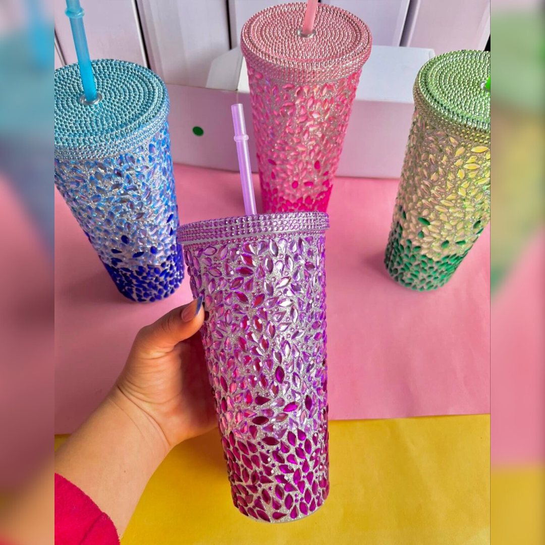 Purple Color Glitter Tumbler - Tinyminymo