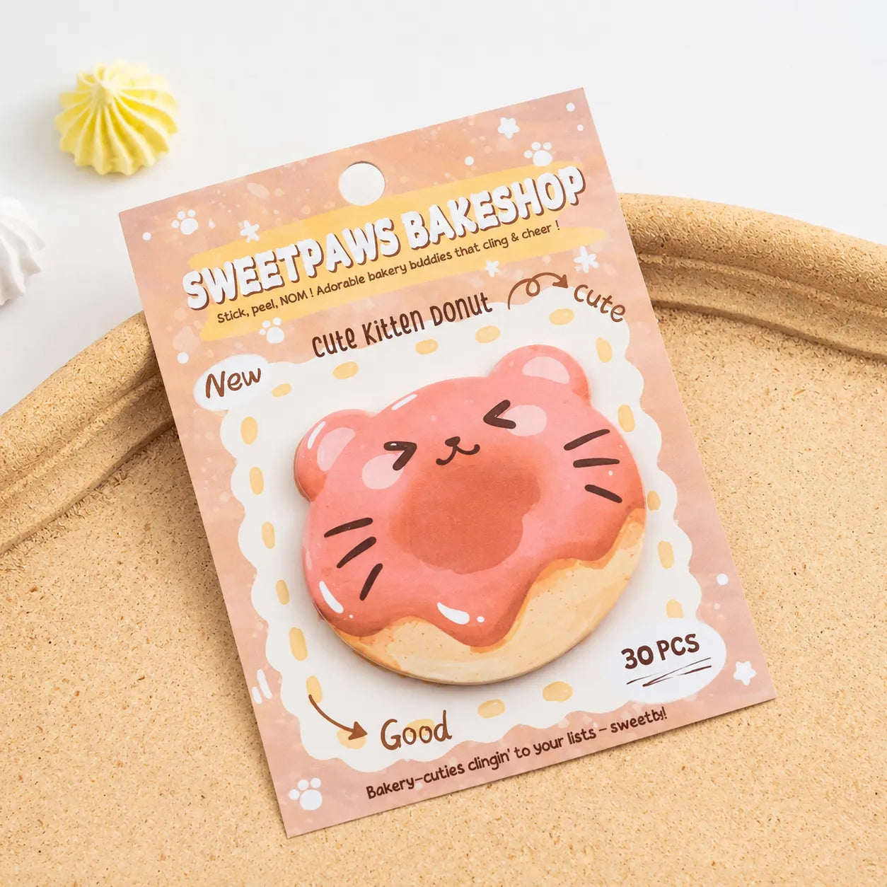Kitten Donut Design Animal Sticky Note - Tinyminymo