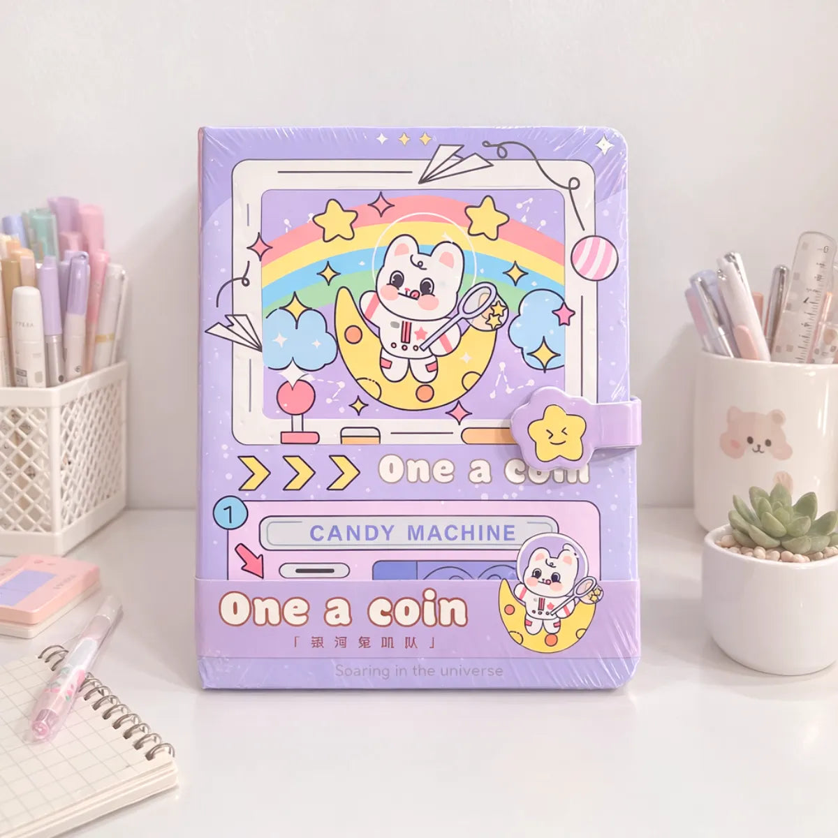 Purple Color Magical  Universe Notebook - Tinyminymo