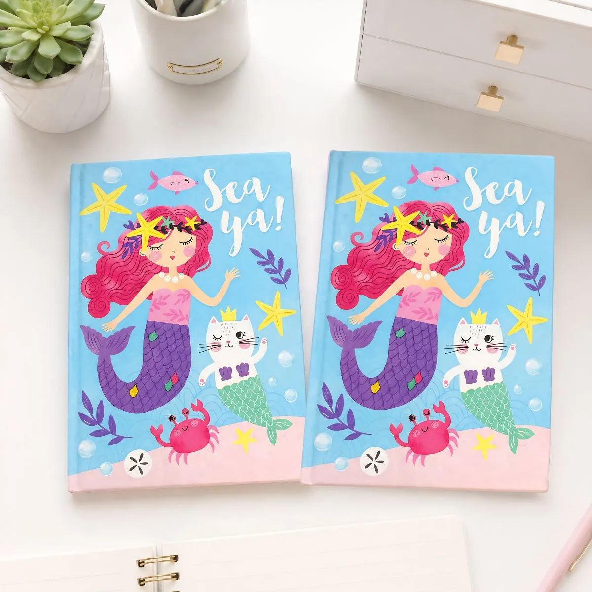 Two Colorful Notebooks with Mermaid Design - Tinyminymo