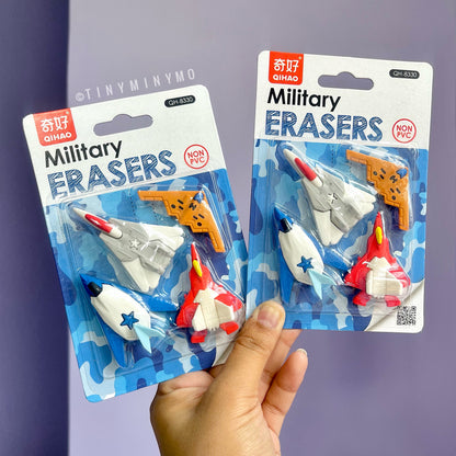 Military Aircraft Erasers - Set of 4 - Tinyminymo