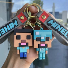 Load image into Gallery viewer, Two Minecraft Character Keychains - Tinyminymo
