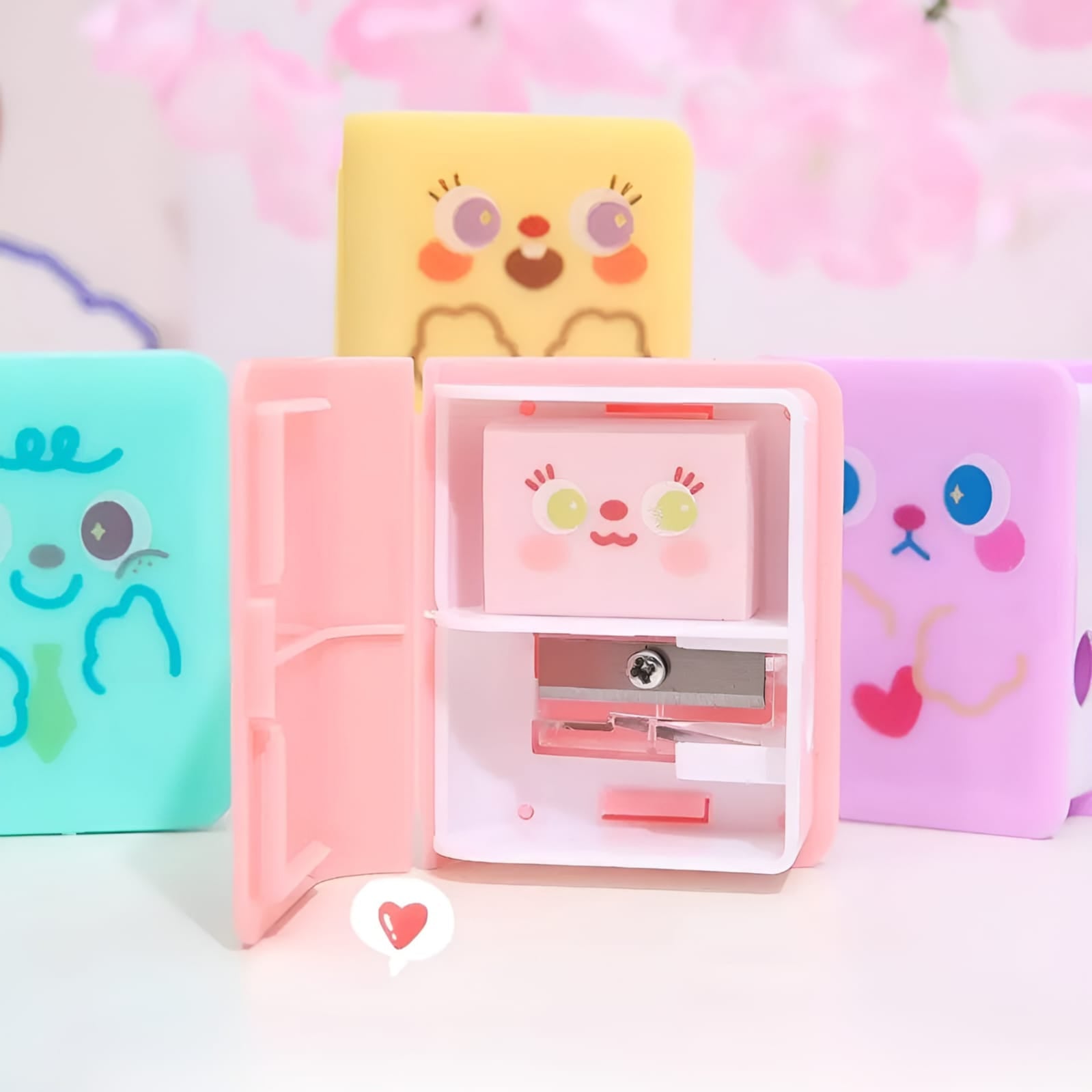 Mini Book Case with Eraser and Pencil Sharpener - Tinyminymo
