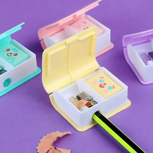 Mini Book Case with Eraser and Pencil Sharpener - Tinyminymo