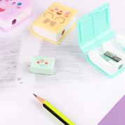 Mini Book Case with Eraser and Pencil Sharpener - Tinyminymo