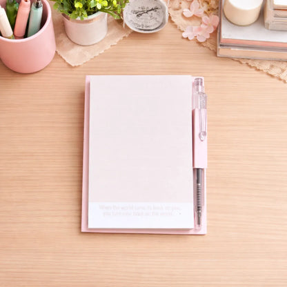 Pink Color Notepad with Pen - Tinyminymo
