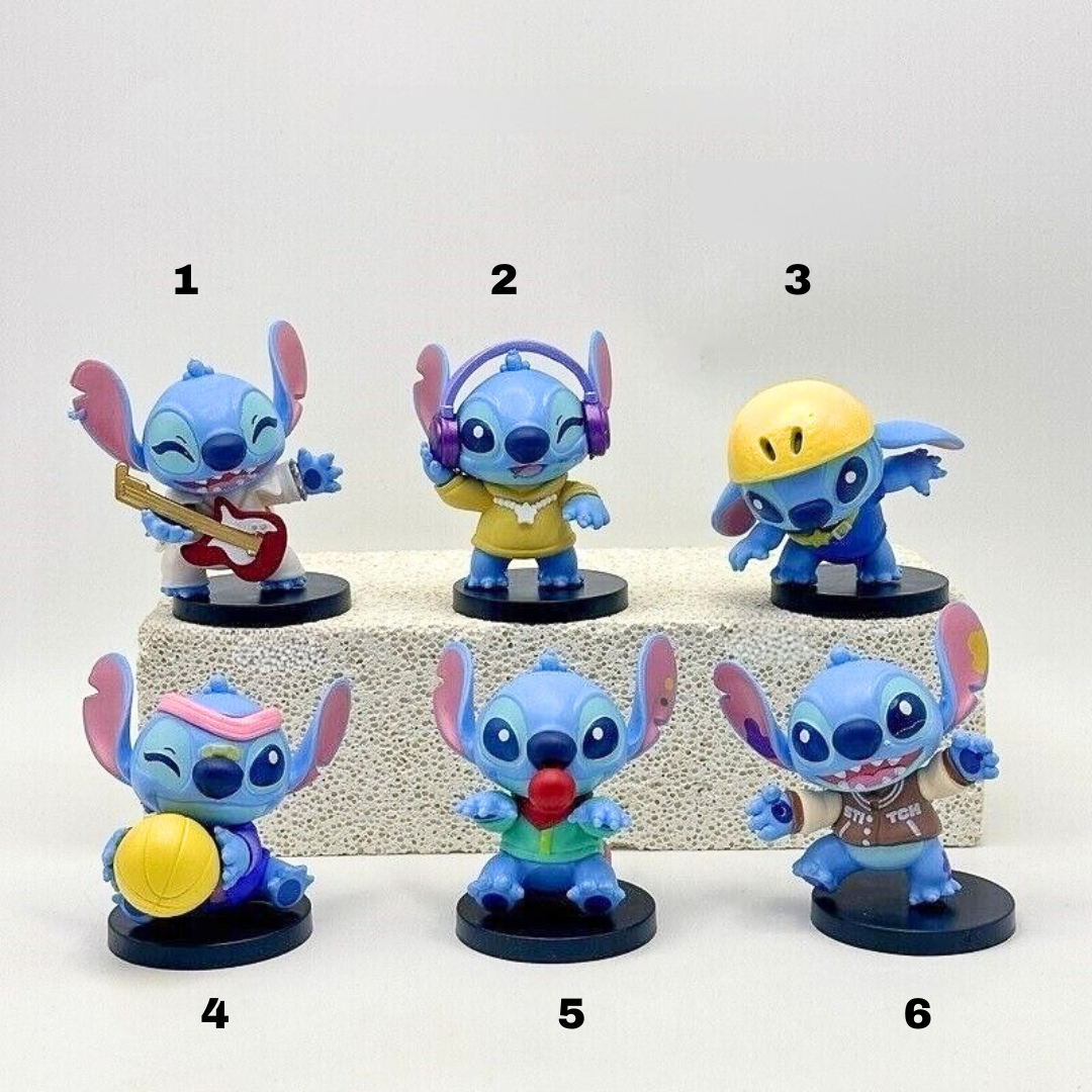 Set of Six Mini Stitch Action Figures - Tinyminymo