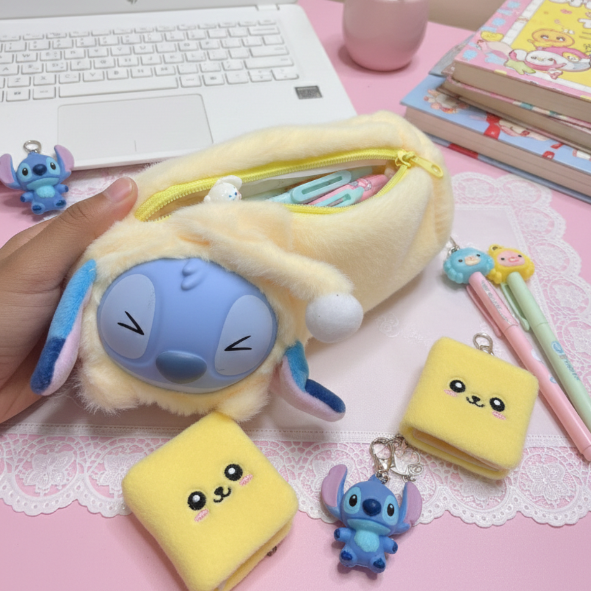 Plush Stitch Zipper Pouch with Close Eyes - Tinyminymo