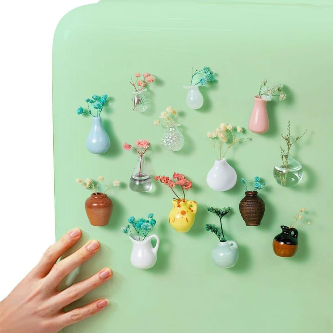 Collection of Mini Vase Fridge Magnets - Tinyminymo