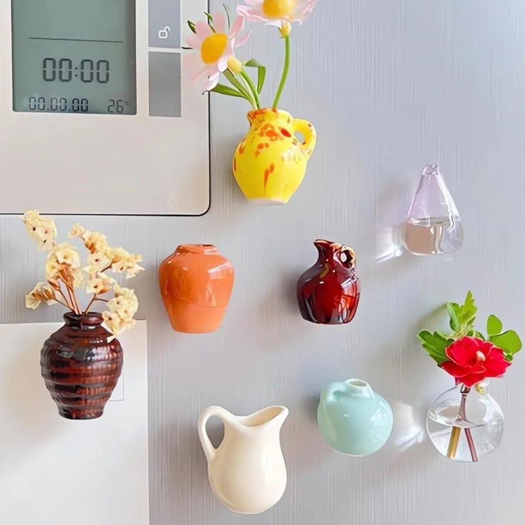 Colorful Ceramic Vase Fridge Magnets - Tinyminymo 