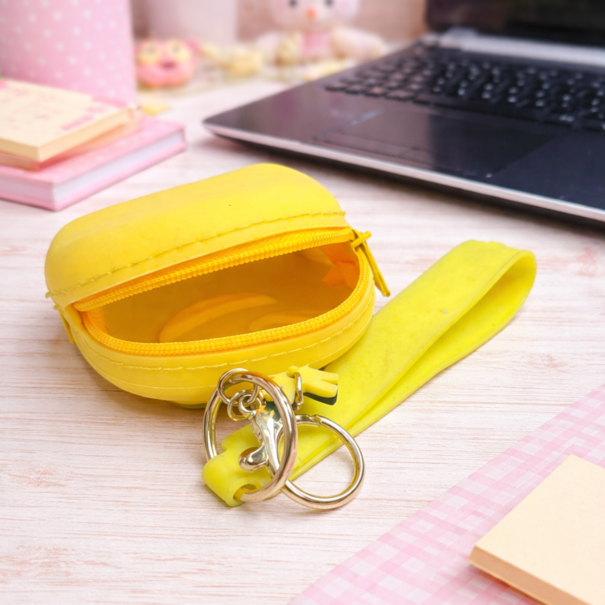 Zipper Coin Pouch Silicone Keychain - Tinyminymo