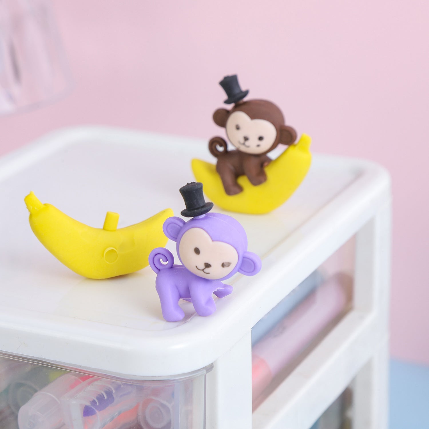Monkey on Banana Eraser Cum Pencil Topper - Tinyminymo