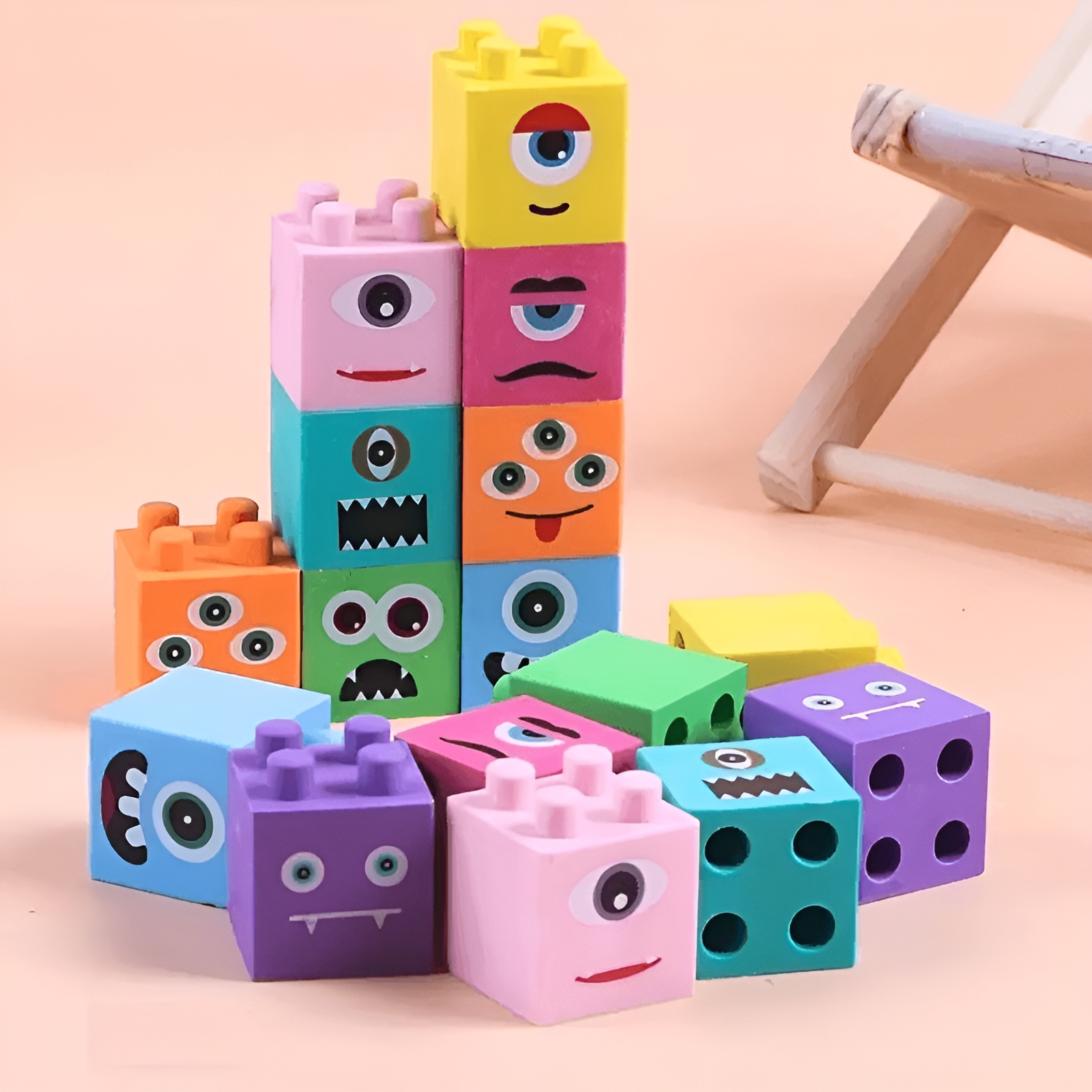 Monster Block Erasers - Set of 4 - Tinyminymo