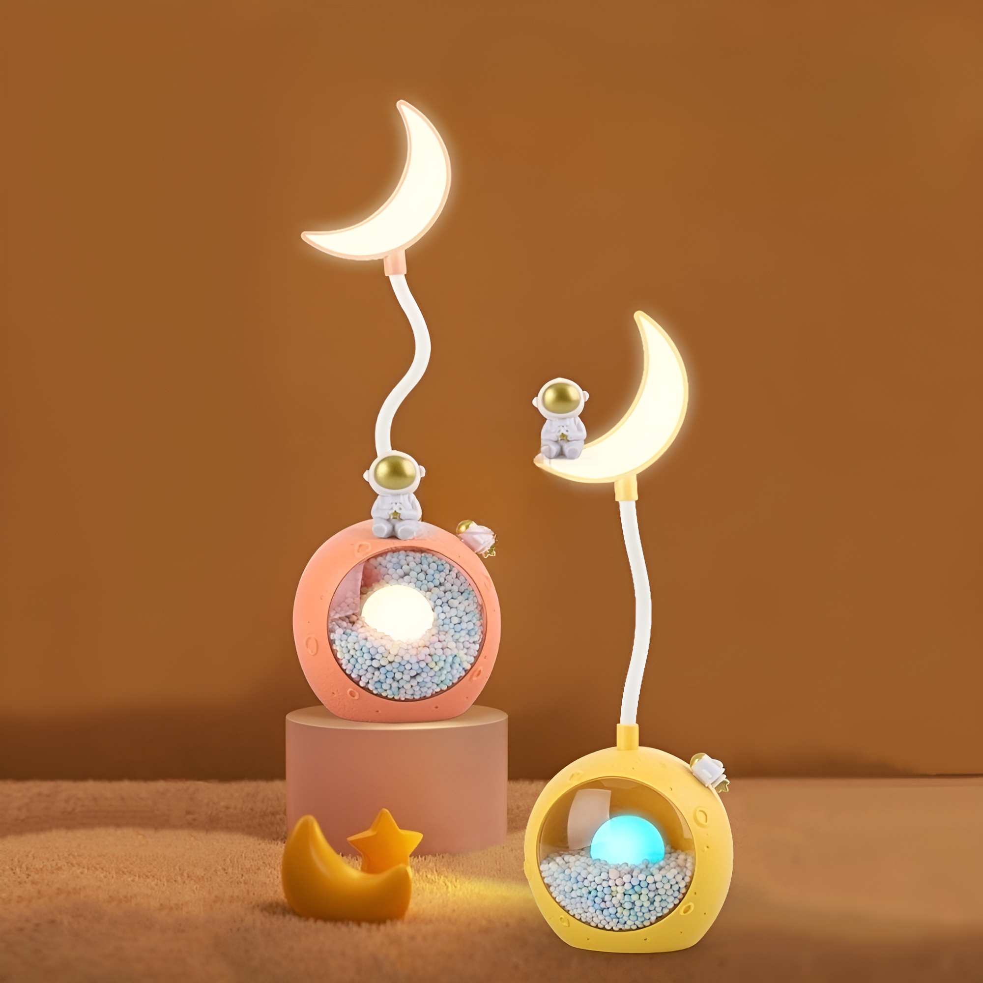 Moon Shaped Confetti LED Desk Lamp - Tinyminymo