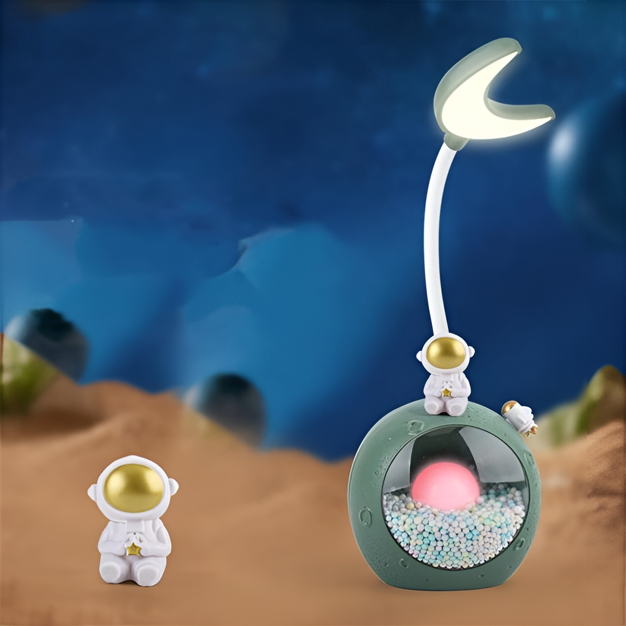 Moon Shaped Confetti LED Desk Lamp - Tinyminymo