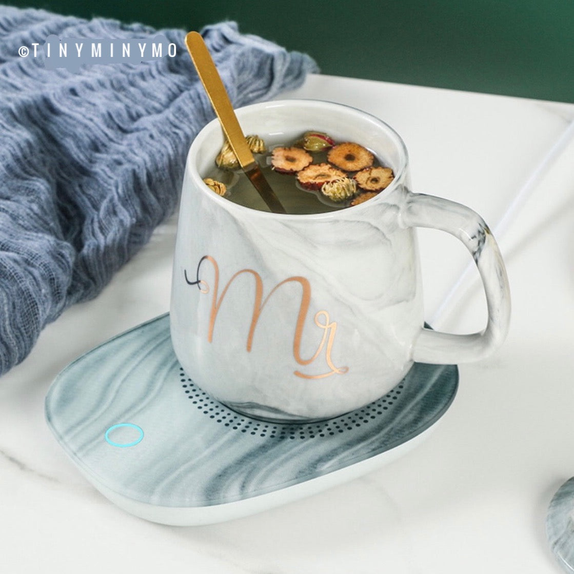 Mr and Mrs Mug with Warmer Lid and Spoon - Tinyminymo