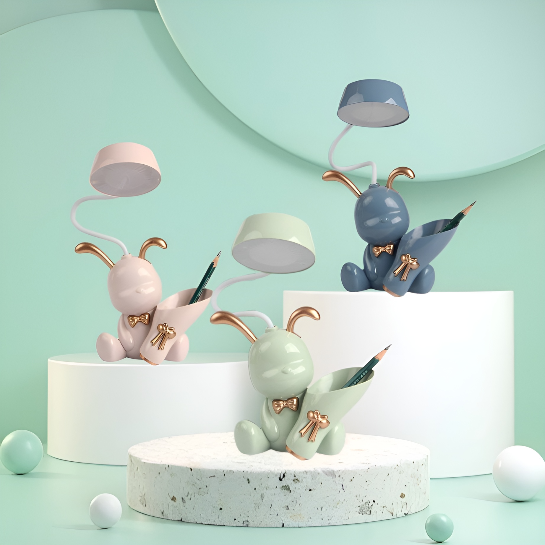 Multifunctional Teddy with Bouquet LED Desk Lamp - Tinyminymo