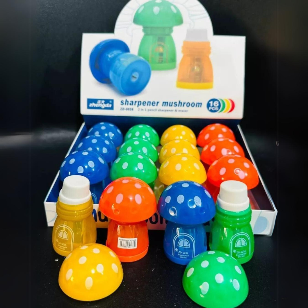 Mushroom Eraser cum Sharpener - TInyminymo