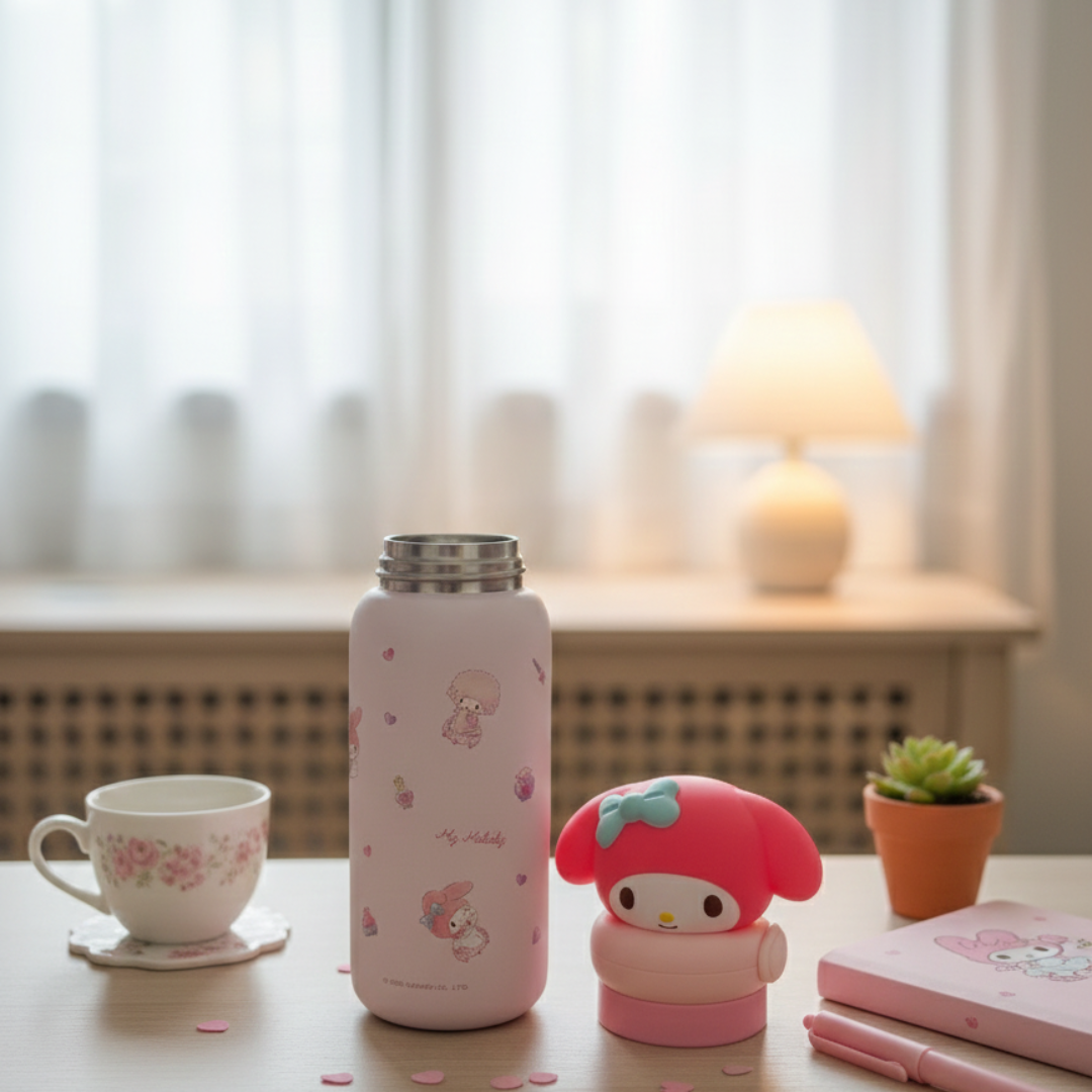 Pink Water Bottle with My Melody Design - Tinyminymo