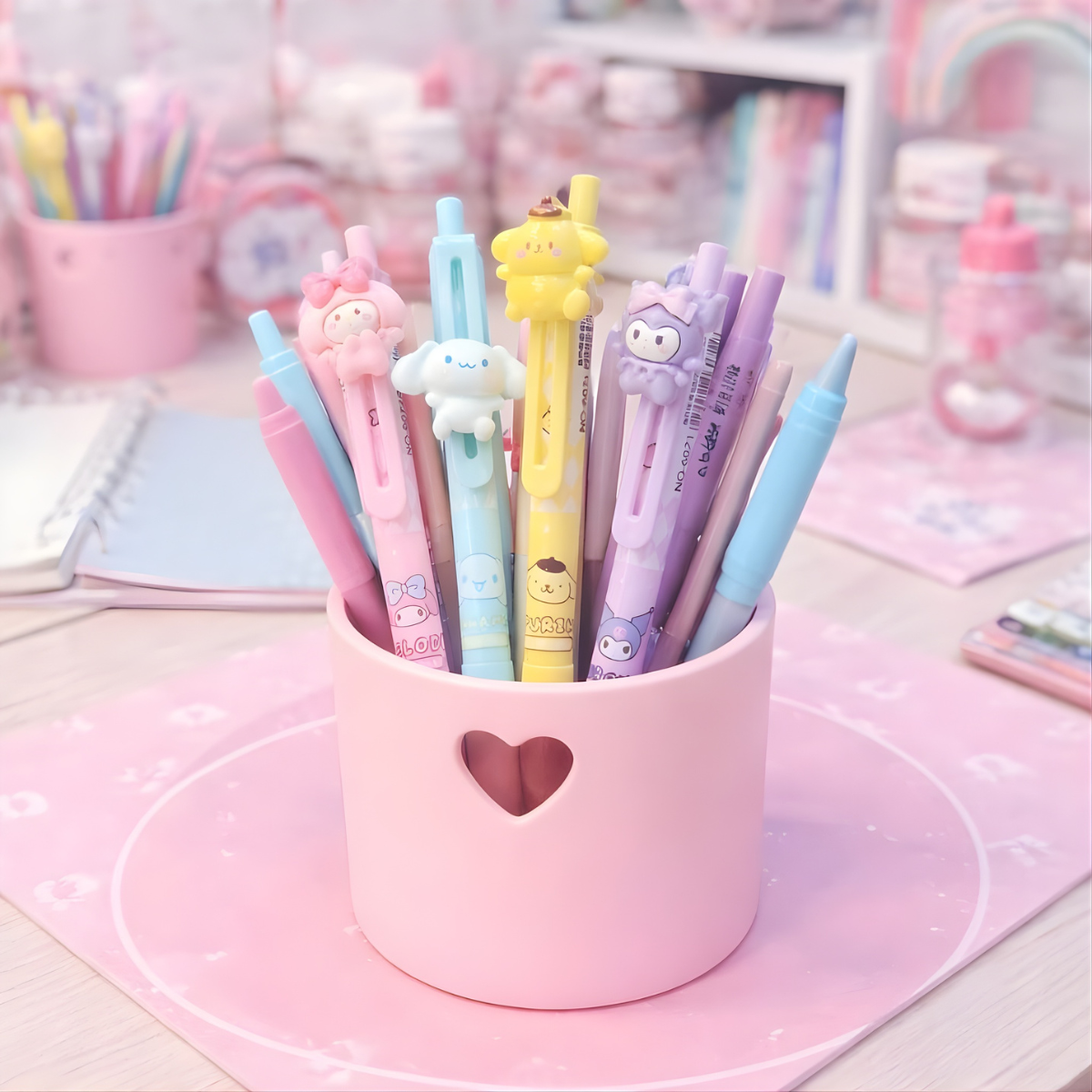 Set of Mechanical Pencils in a Pink Pen Stand - Tinyminymo