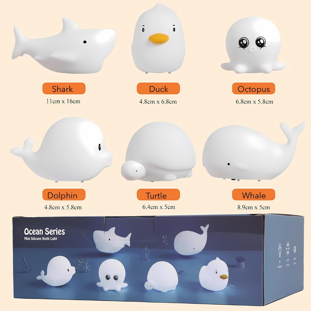 Ocean Series Mini Silicone Night Light -  Tinyminymo