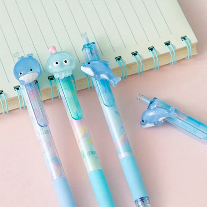 Three Designs of Ocean World Gel Pen with Notebook - Tinyminymo