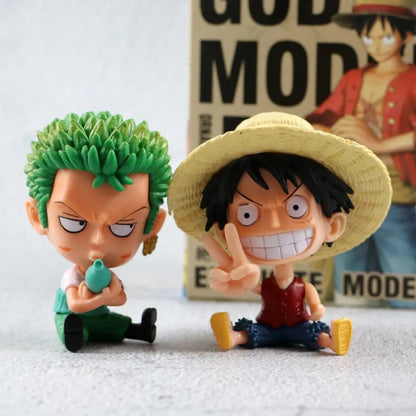 Luffy and Zoro Sitting Figure - TInyminymo