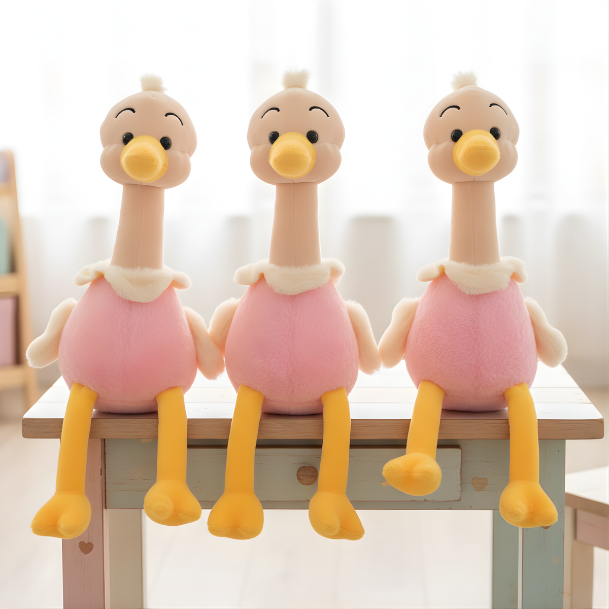 Three Pink Color Ostrich Plushies - Tinyminymo 