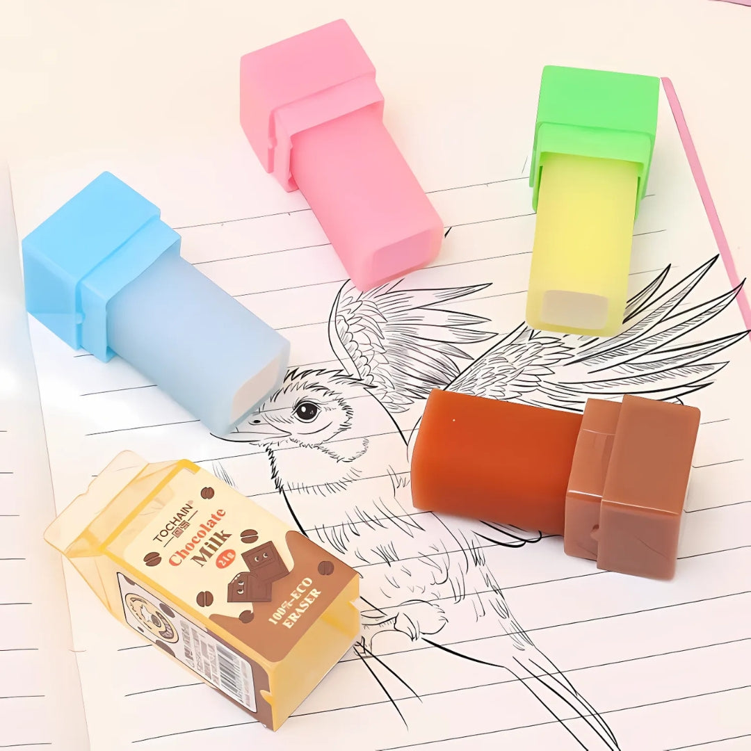 Packaged Milk Kawaii Eraser - Tinyminymo