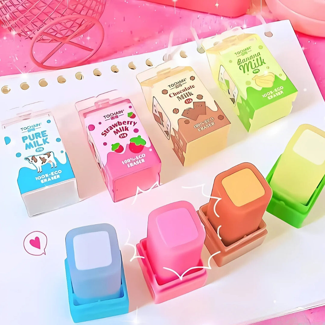 Packaged Milk Kawaii Eraser - Tinyminymo