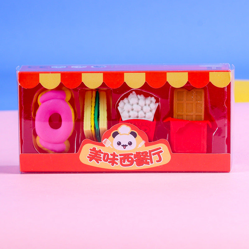 Panda Fast Food Erasers - Set of 4 -Tinyminymo