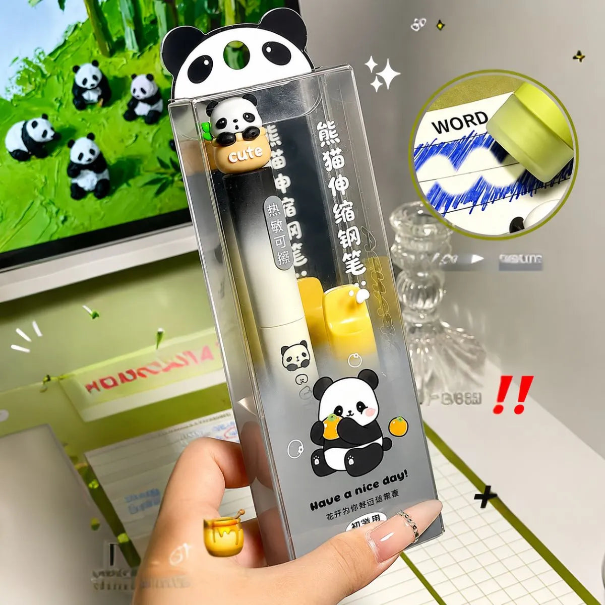 Peach Color Panda Pen - Tinyminymo