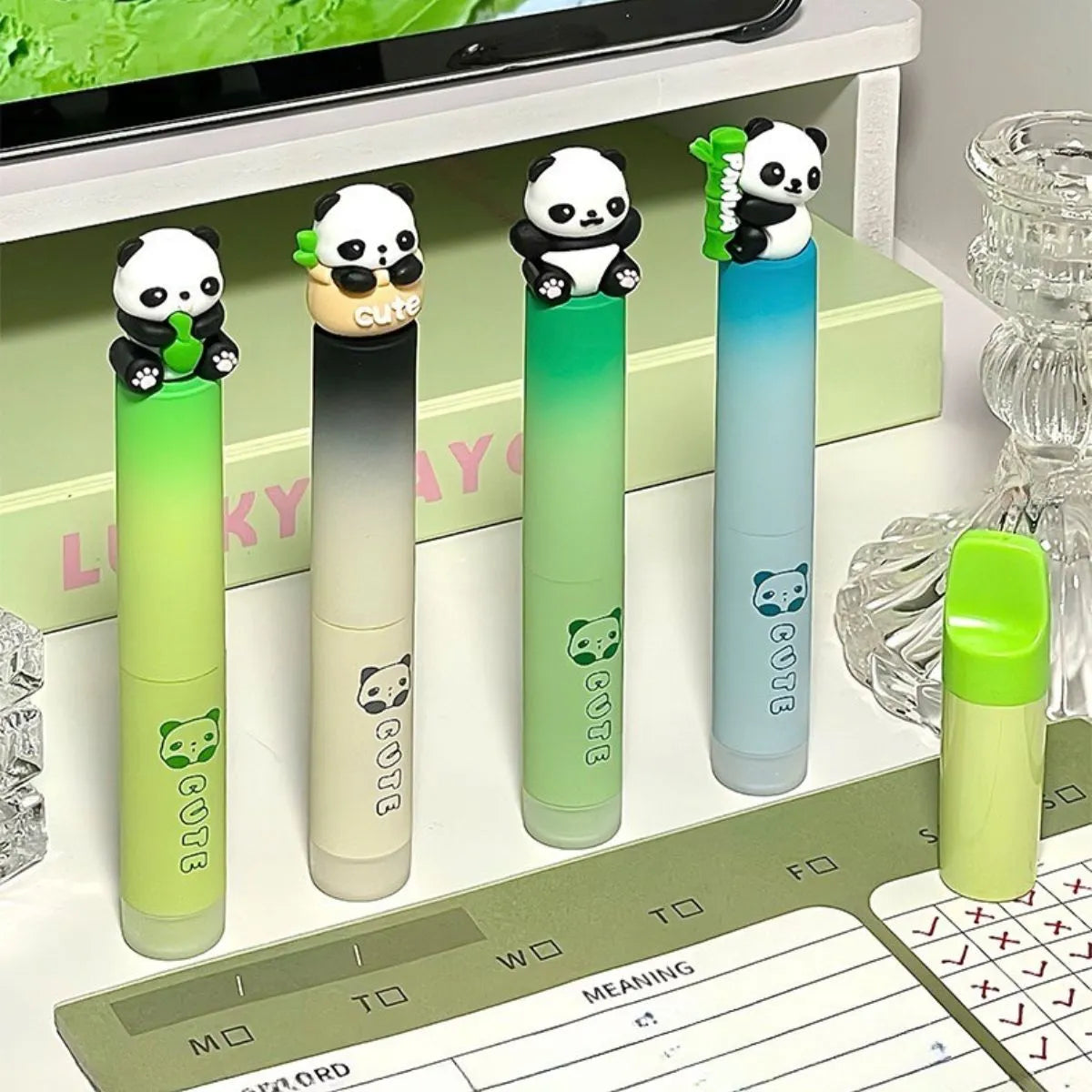 Four Different Color Panda Pens - Tinyminymo