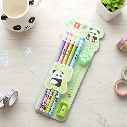 Green Color Panda Pencil Set - Tinyminymo 