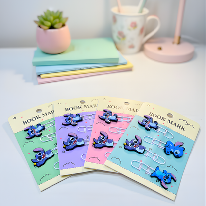 Set of Paper Clip Bookmarks in Stitch Design - Tinyminymo