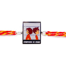 Load image into Gallery viewer, Partners In Crime Metal Rakhi - Tinyminymo 
